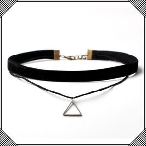 * Black Triangle Choker Necklace * Cute Illuminati